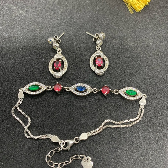 Sterling Silver 925 Set Bracelet and earrings - Picture 5 of 5